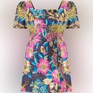 NWT Lilly Pulitzer Booker Skirted Romper in Canopy Blooms Floral Jacquard, Sz 00